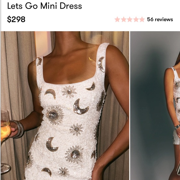 Show Me Your MuMu White Sequin Dress - Picture 5 of 7